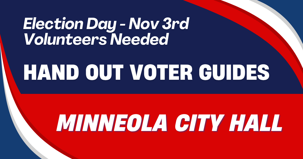 Election Day - Hand Out Voter Guides - Minneola City Hall