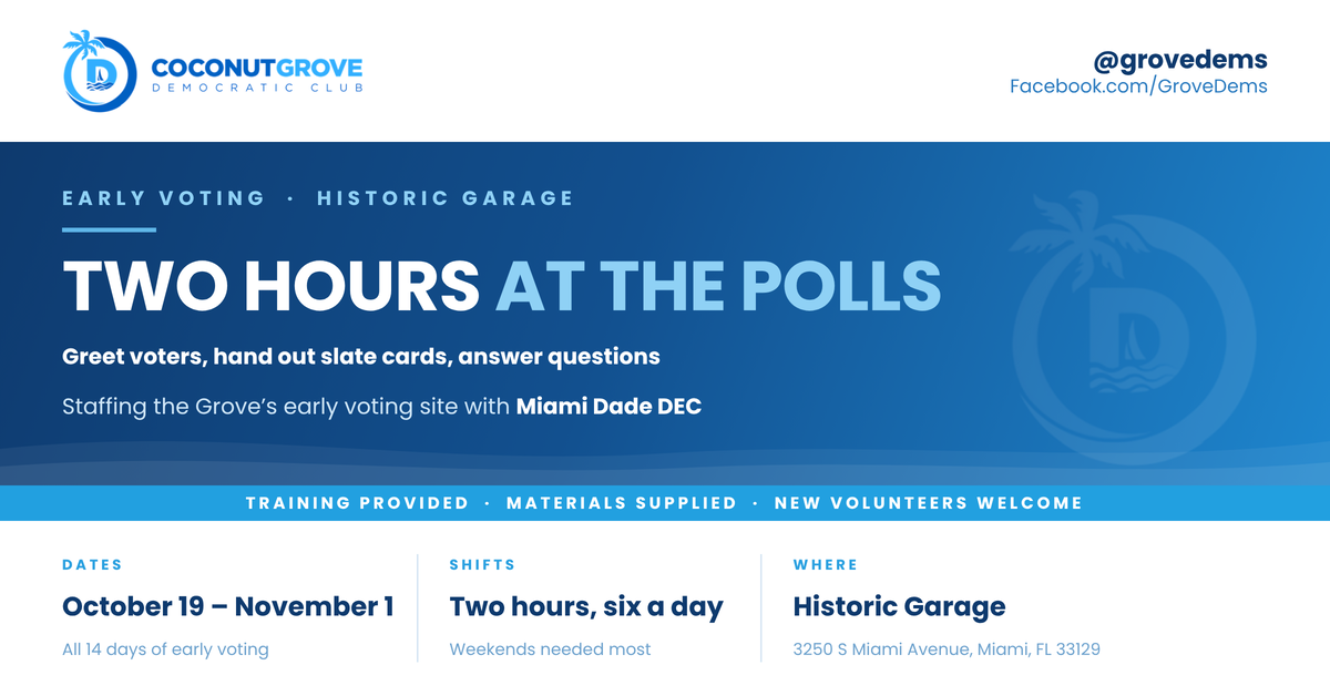 Historic Garage_Early Voting Outside Poll Volunteers