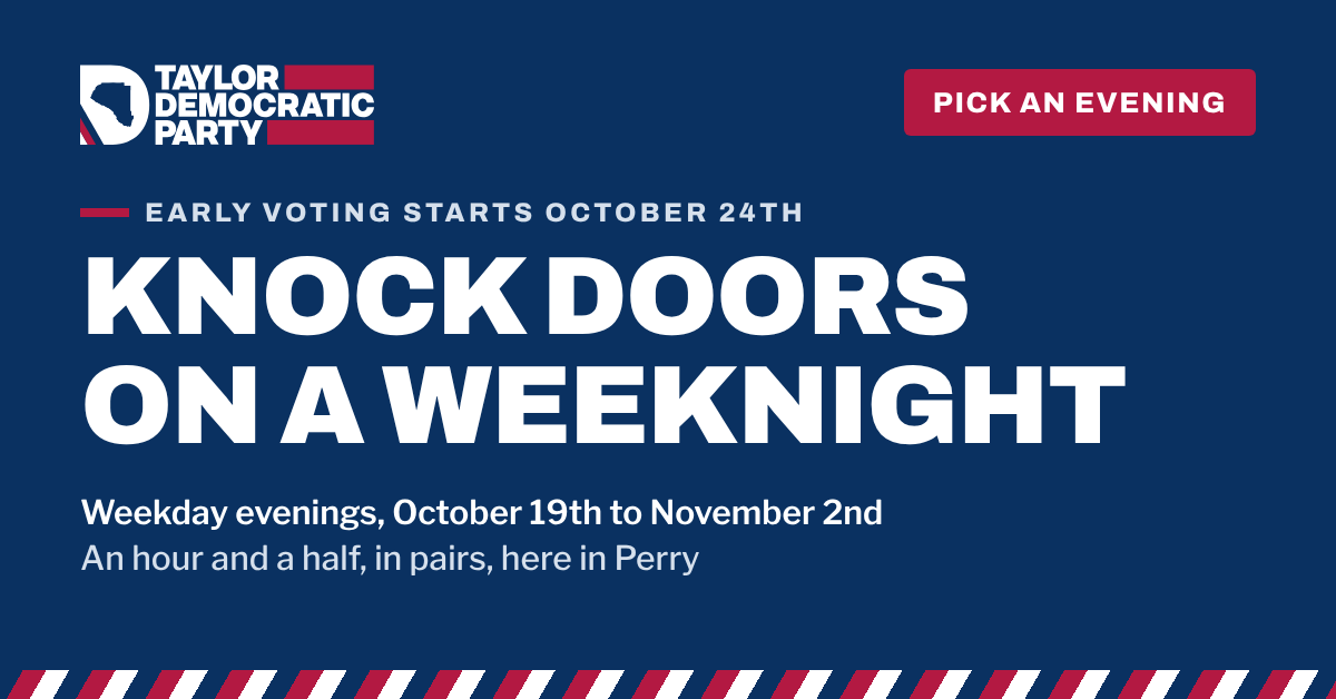 Weeknight Door Knocking with Taylor Democrats
