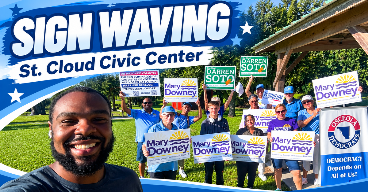 St Cloud Civic Center Sign Waving and Poll Greeting