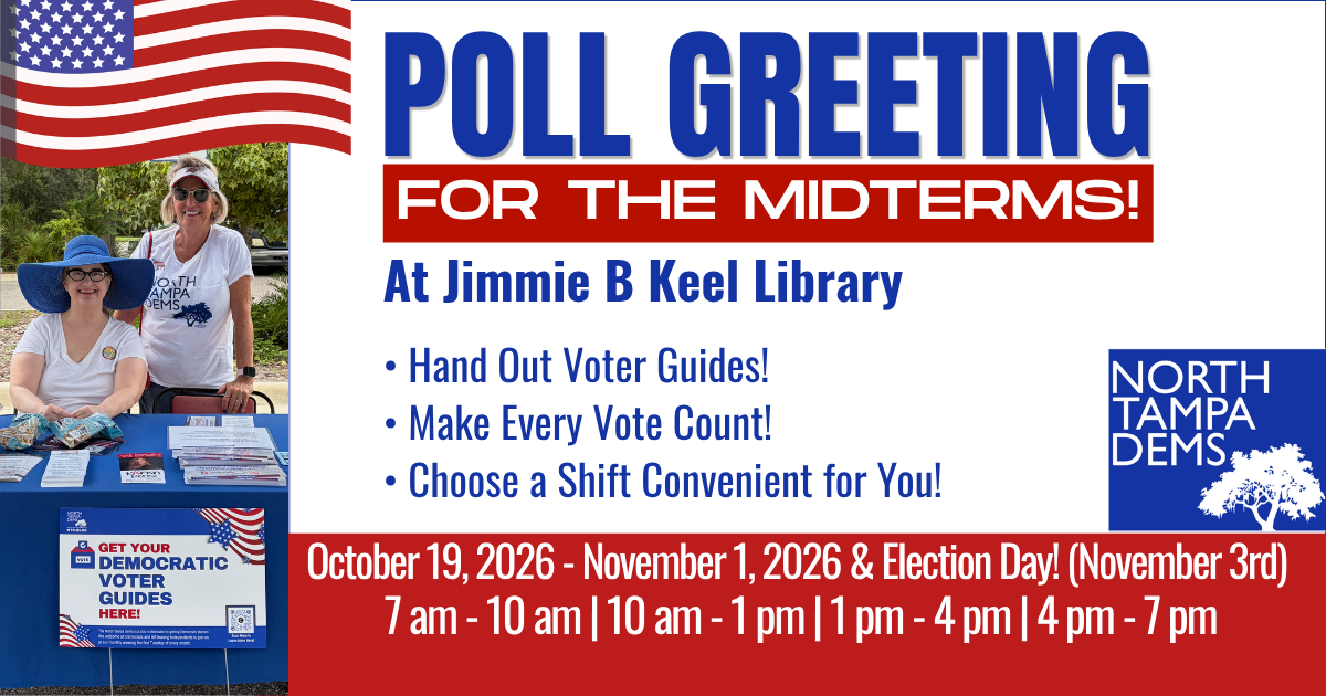 Poll Greeting at Jimmie B Keel During Early Voting