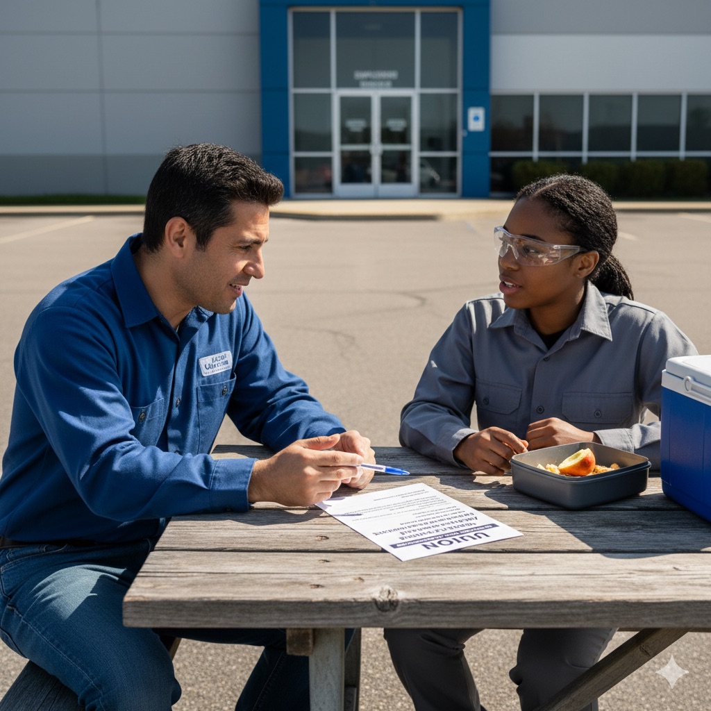 coworker explaining how to start a union