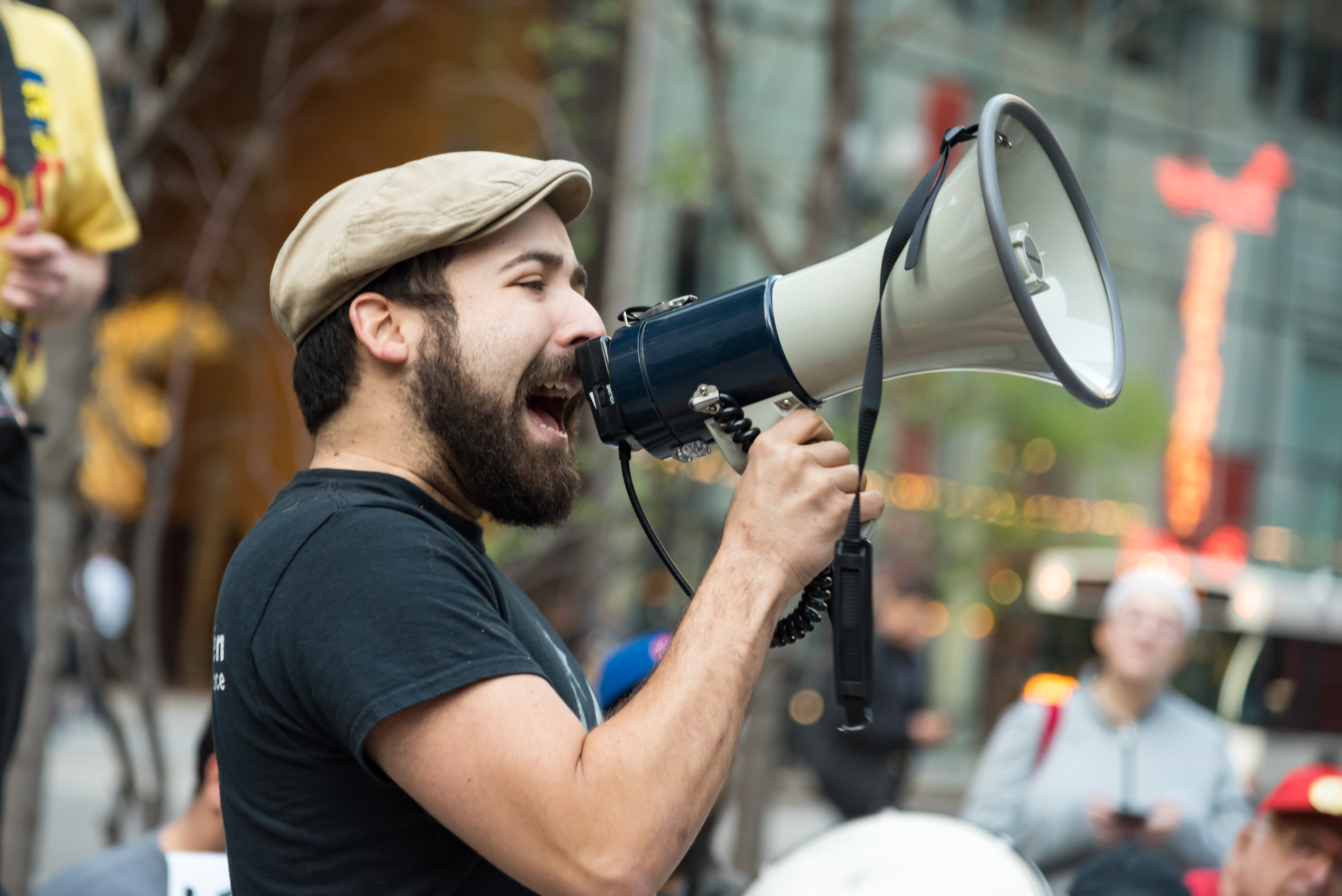 Miguel with megaphone (PC: Sarah-Ji)