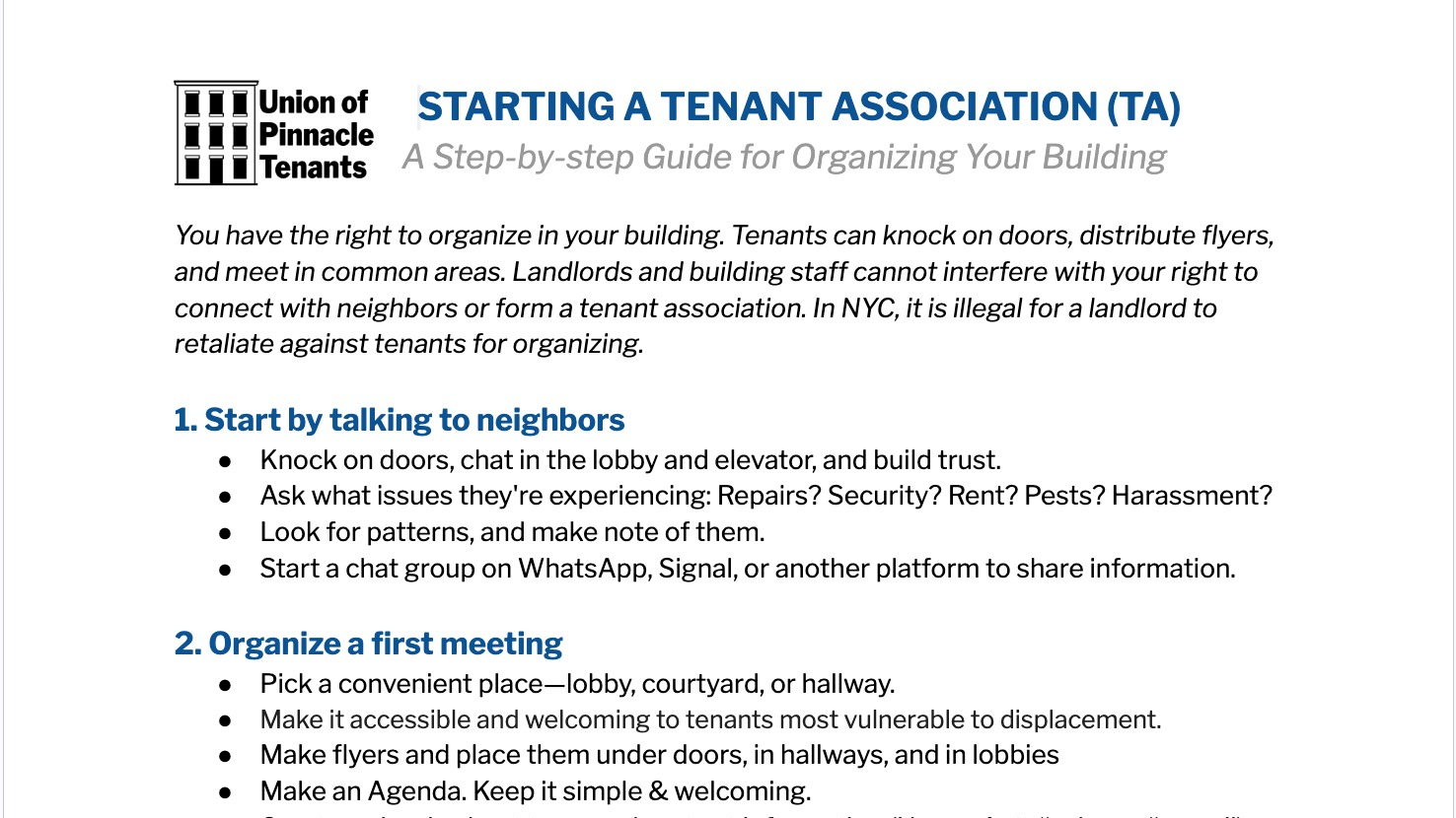 <p class="">How to Start a Tenant Association</p>