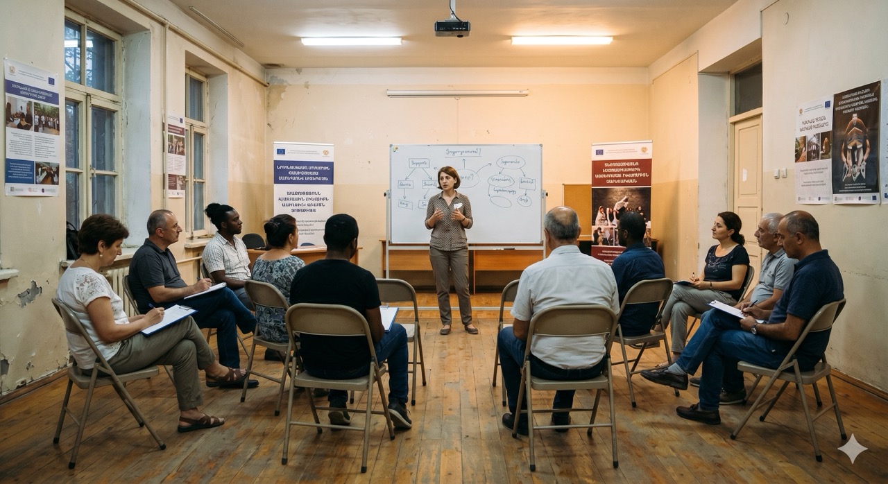 volunteer training session at community center