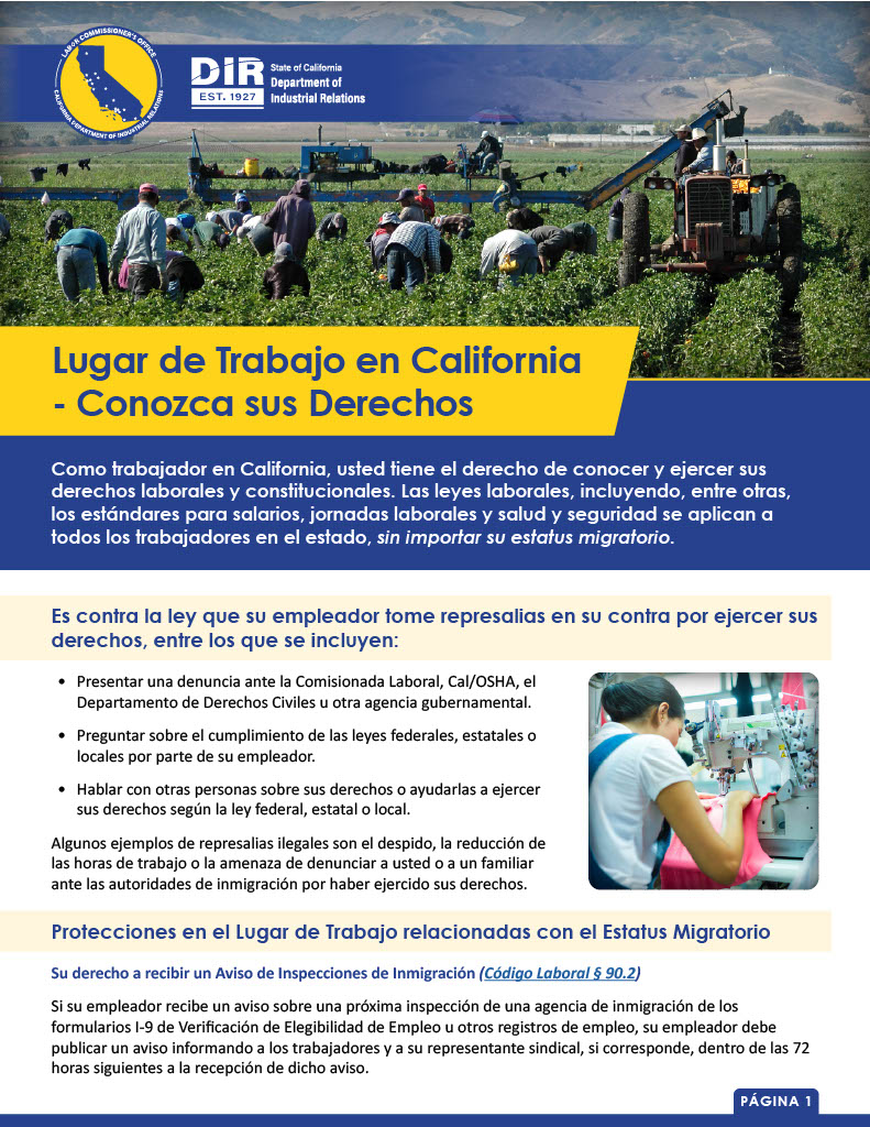 <p class="">Know Your Rights in the Workplace- Spanish</p>