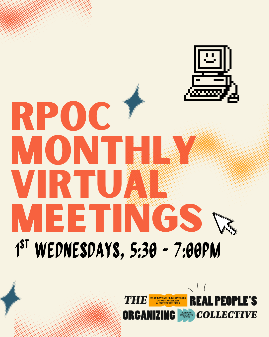 <p class="">Monthly Virtual  Meetings | every</p><p class="">1st Wednesday 5:30-7pm </p>