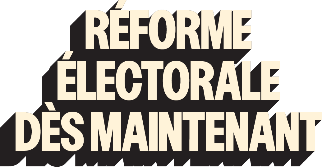 <p class="">Réforme électorale maintenant</p>