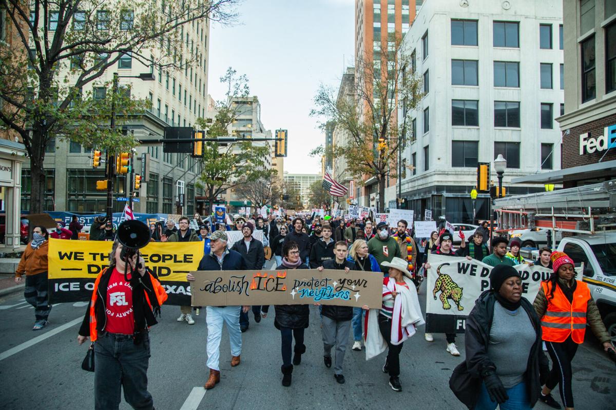 The Shorthorn: Hundreds protest ICE in Fort Worth Saturday following Minneapolis shooting