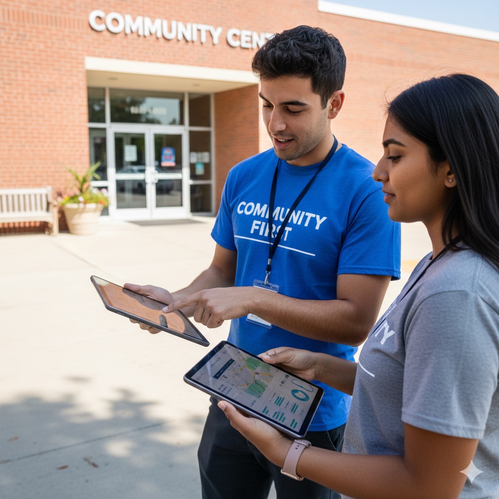 Field Team Syncing Data on Tablets