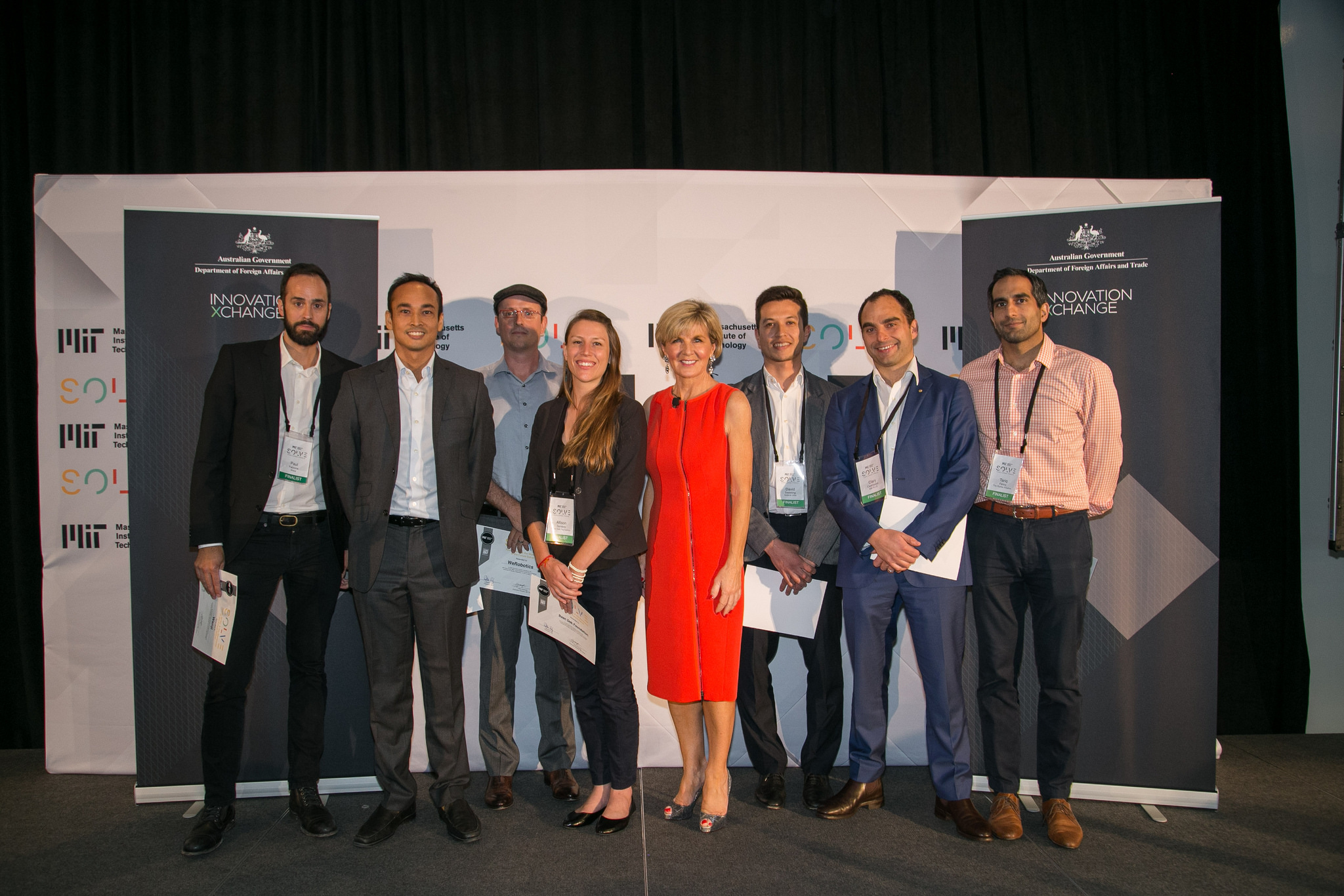 Australian Minister for Foreign Affairs the Honorable Julie Bishop MP celebrates the selected Solver teams for the DFAT Prize in the Youth, Skills, and the Workforce of the Future Challenge, September 17, 2017. (Photo by Samuel Stuart / MIT Solve) Australian Minister for Foreign Affairs the Honorable Julie Bishop MP celebrates the selected Solver teams for the DFAT Prize in the Youth, Skills, and the Workforce of the Future Challenge, September 17, 2017. (Photo by Samuel Stuart / MIT Solve)