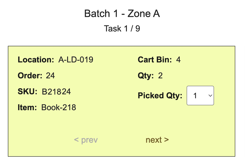 online pick and pack workflow