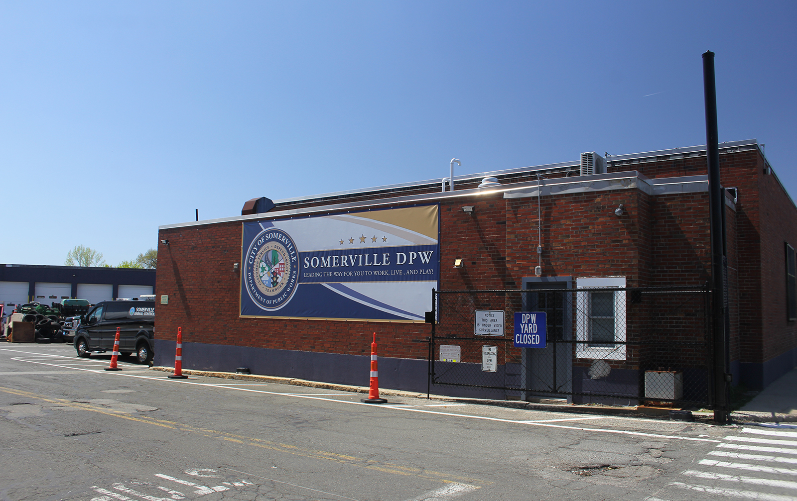 Exterior of the DPW building. 