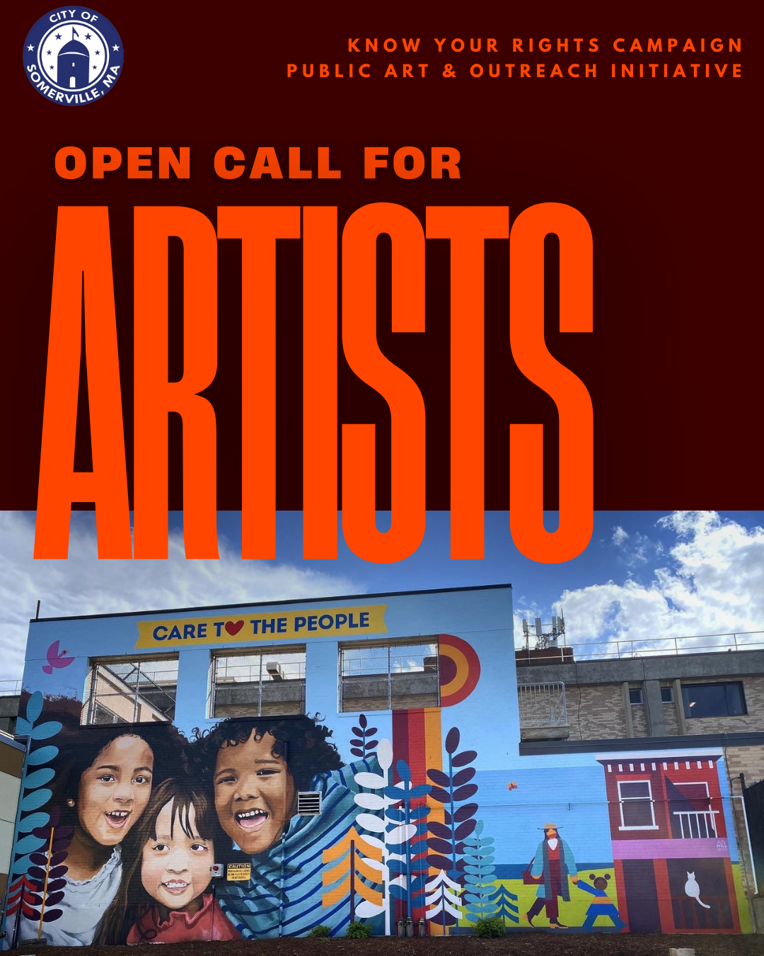 Know Your Rights Call for Artists poster. 