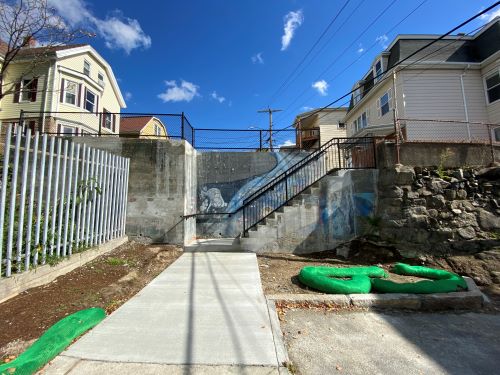 Osgood St. Staircase featuring new black railing