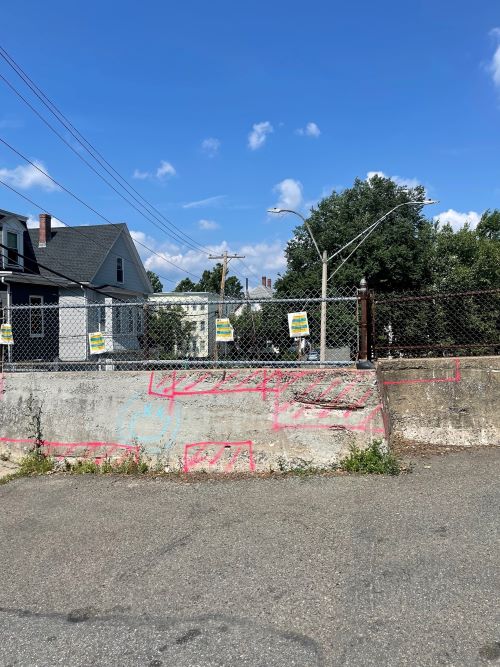 Osgood St. Staircase featuring old top fence