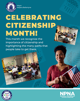 A poster for citizenship month in Somerville. 