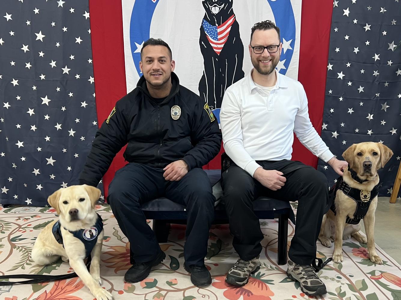 Somerville K9s Fluff and Missy with their SPD partners 