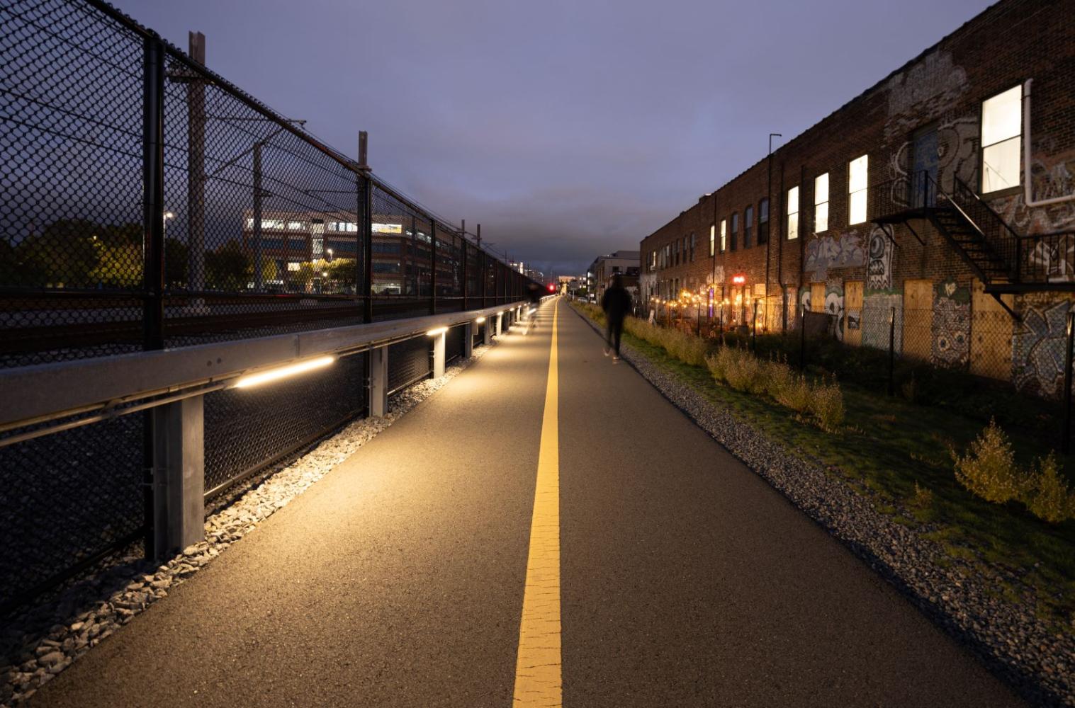 Lighting installed on the Community Path.