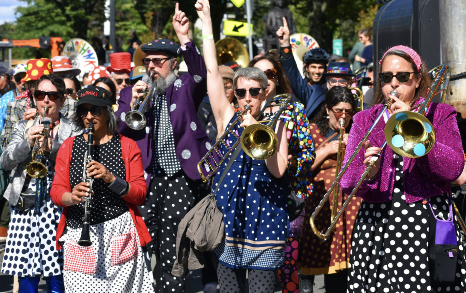 Performers at the HONK! Festival in 2023. 