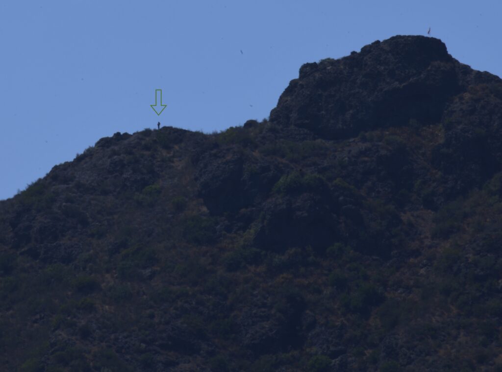 barely visible be3n near the peak of Ladyface Mt.