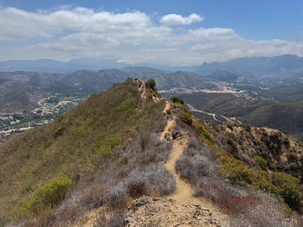 View of the ridge trail back down Ladyface mt.