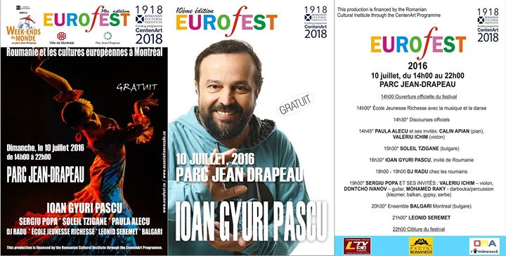 10e EUROfEST Montréal, le 10 Juillet, 14h00 - 22h00 - PARC Jean Drapeau, aire piquenique