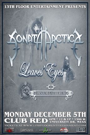 13th Floor Entertainment Presents Sonata Arctica at Club Red