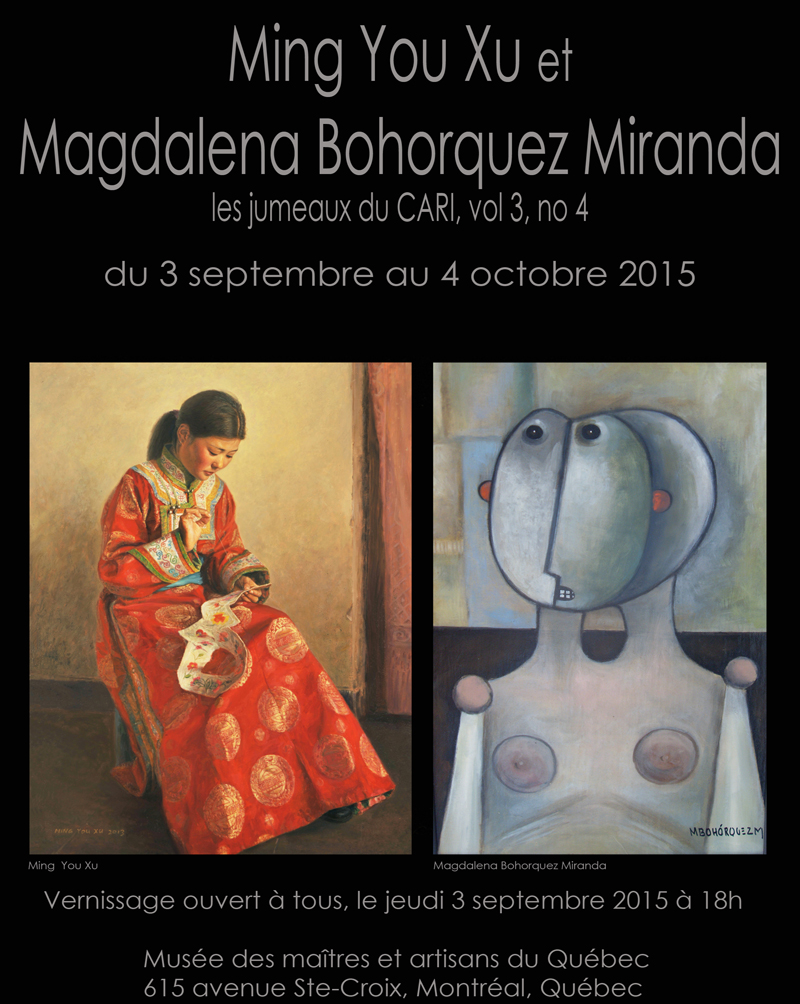 Exposition Les Jumeaux du CARI 'Ming You Xu et Magdalena Bohorquez Miranda'