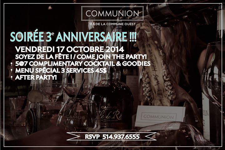 3e Anniversaire du Communion,