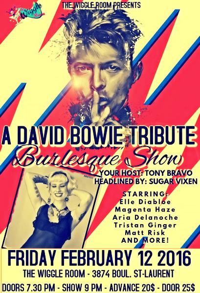 A David Bowie Tribute Burlesque Show - Friday February 12 at The Wiggle Room