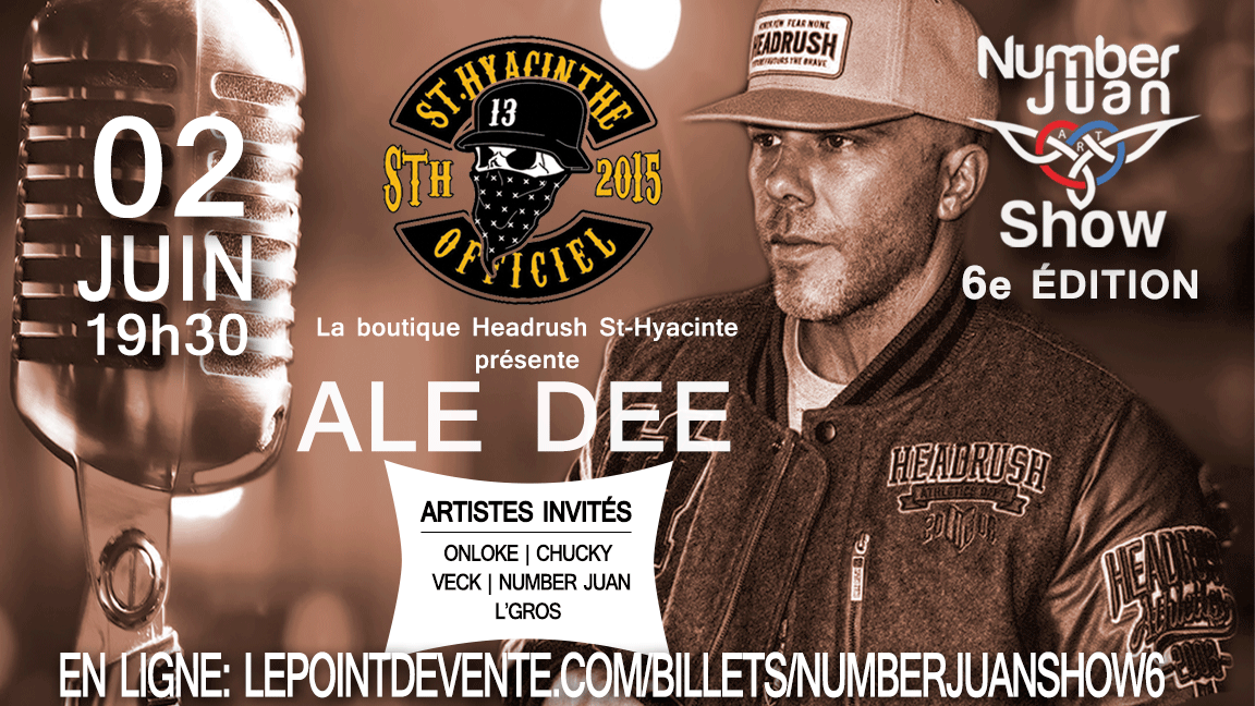 ALE DEE à TERREBONNE: ALE DEE, CHUCKY450, VECK & MCK, ONLOKE, L'GROS, NUMBER JUAN + invité(s)