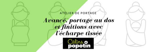 Atelier portage au dos coût : 30 $