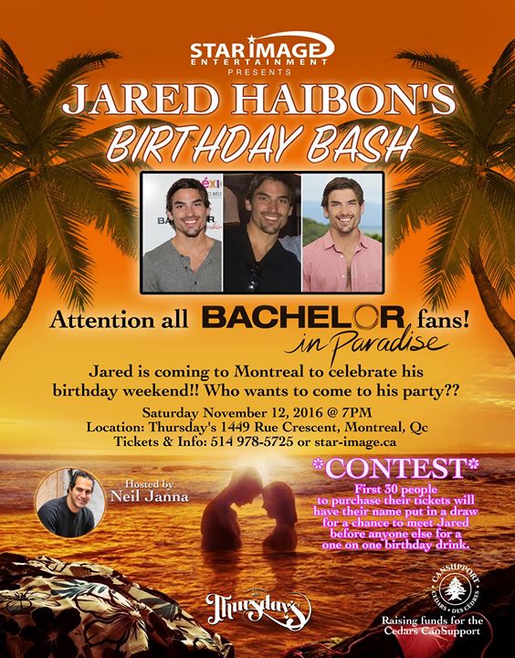 Bachelor In Paradise's Jared Haibon's Birthday Bash in Montreal!