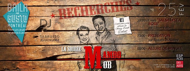 Baila Con Gusto *Montréal* - La soirée Mambo Mob