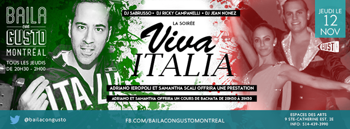 Baila Con Gusto *Montréal" - La soirée Viva Italia