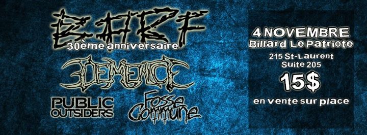 BARF (30ème anniversaire) avec Démence, Public Outsiders, Fosse Commune