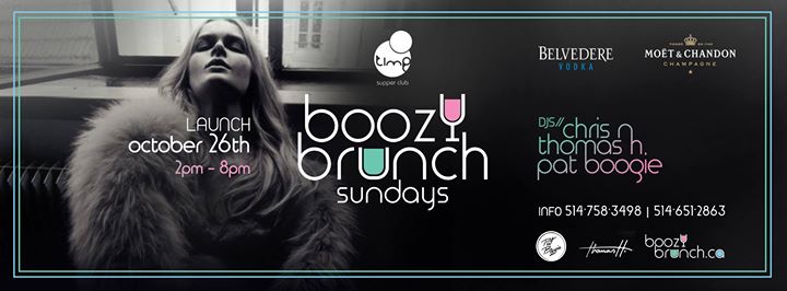 BOOZY BRUNCH SUNDAYS @ TIME SUPPER CLUB // OCTOBER 26TH