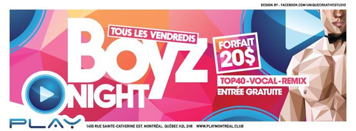 Boys Night : Forfait 20$