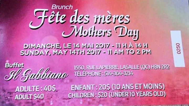 Brunch fete des mères / Mothers day Brunch