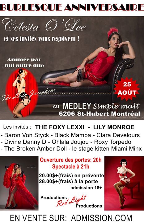 Burlesque Anniversaire Célesta O'Lee