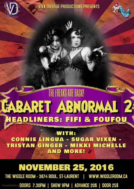 Cabaret Abnormal 2 - November 25 at The Wiggle Room