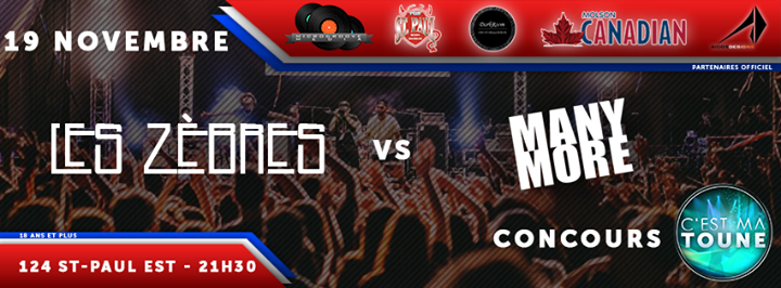 *CE SOIR*Concours C'EST MA TOUNE - Les Zèbres + Many More - 19 novembre 2015