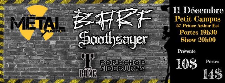**CE SOIR** Jaune Prodz présente : BARF + Soothsayer + T-Bone + Wild Call