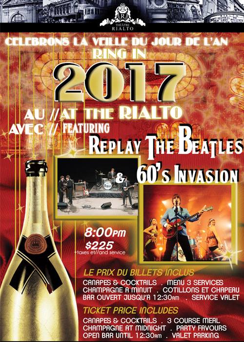 Célébrons la Veille du Jour de l’An 2017 Au Rialto