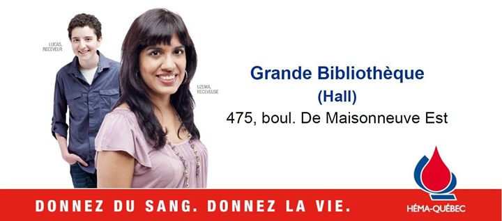 Collecte de sang de BAnQ à la Grande Bibliothèque - Montréal