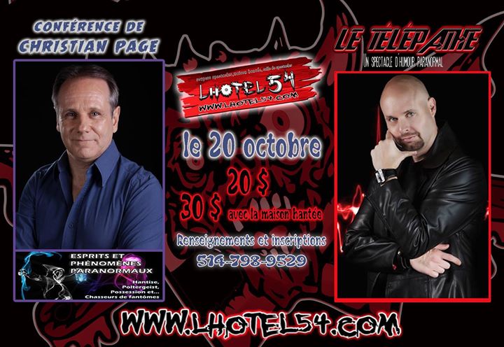 Conférence sur le paranormal et humour un duo de l'enfer!