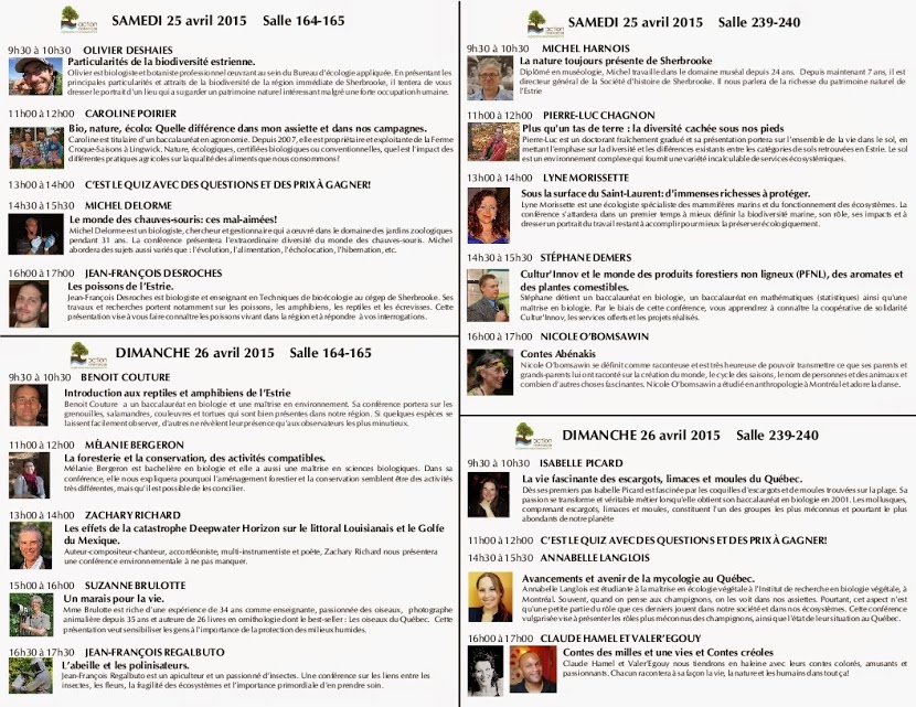 Contes au salon de la Nature de l'Estrie