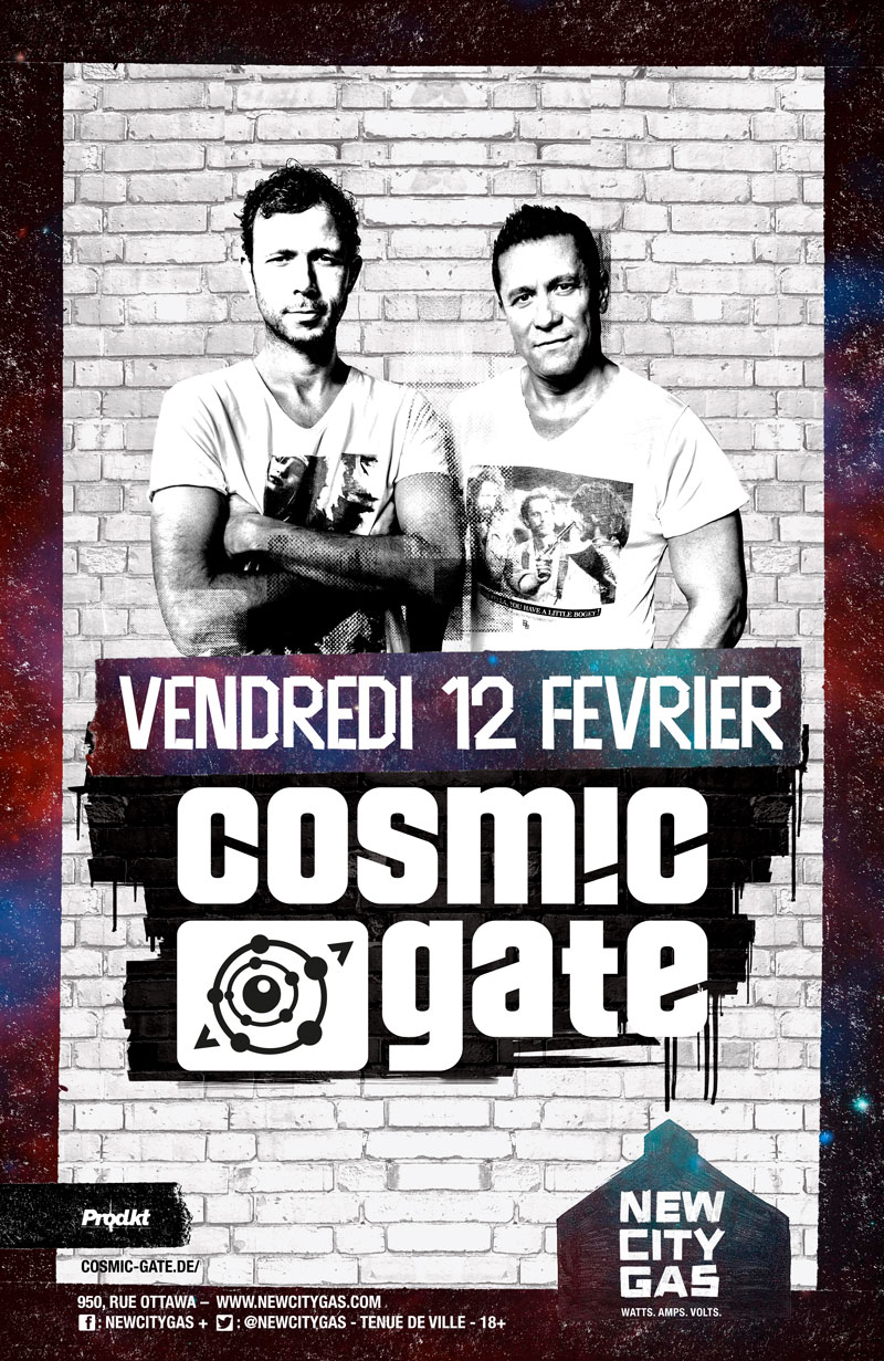 Cosmic Gate au New City Gas - Vendredi 12 Février