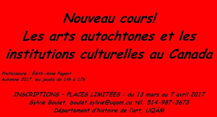 Cours! Les arts autochtones et les institutions culturellles